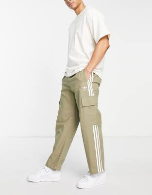 adidas Originals cargo 3 stripe pants in green - ASOS Price Checker