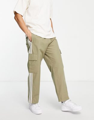 adidas 3 stripes pants green