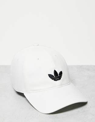 adidas Originals - Casquette de baseball avec logo trèfle - Blanc