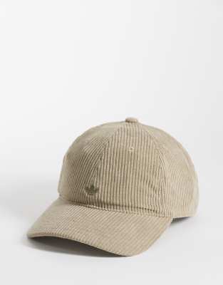 adidas Originals - Casquette de baseball en velours côtelé - Kaki-Marron
