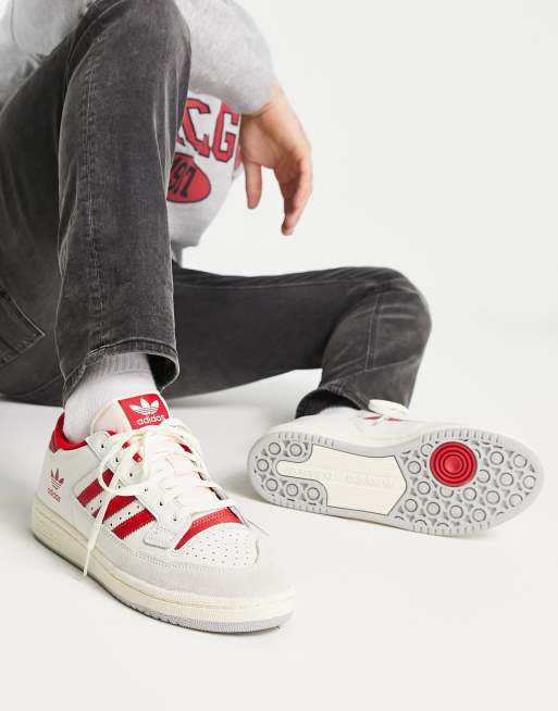 adidas Originals – Centennial – Vita och röda sneakers | ASOS