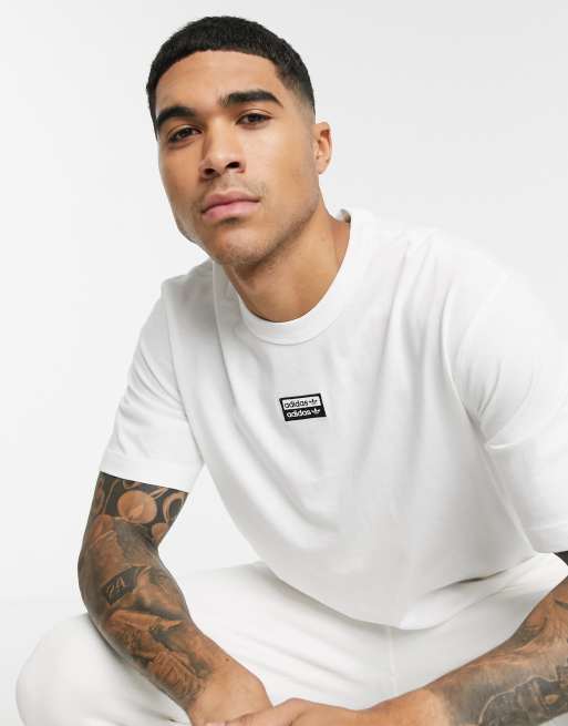 adidas Originals central vocal logo t-shirt in white | ASOS