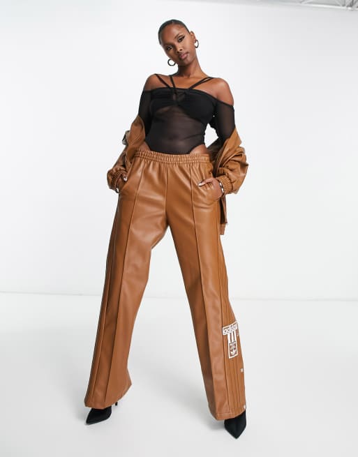 adidas Originals centre stage Faux leather adibreak pants in