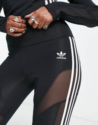 adidas Originals centre stage leggings with mesh detail in black ASOS