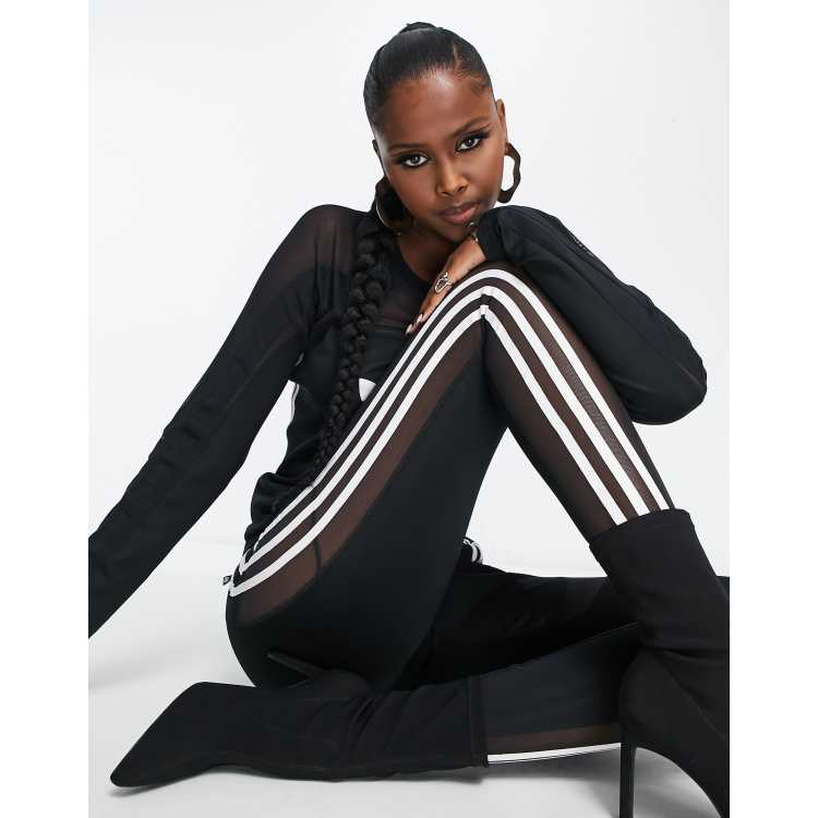 adidas Originals centre stage leggings with mesh detail in black