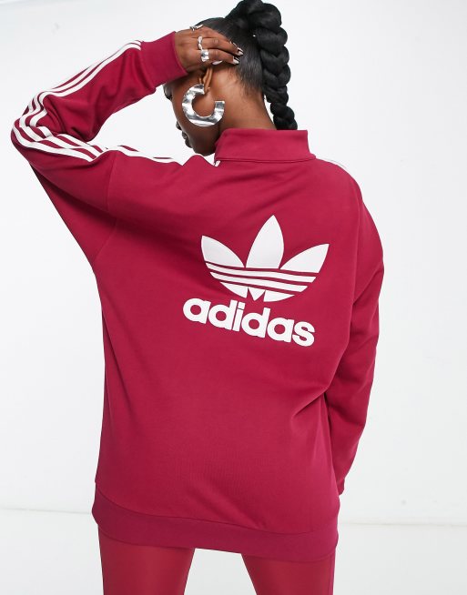 burgundy adidas fleece