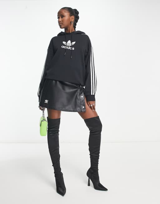 adidas Originals centre stage trefoil hoodie in black ASOS