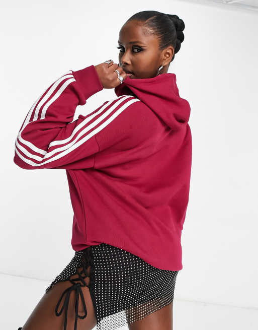 Maroon trefoil hoodie 2025