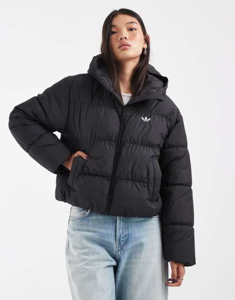 adidas Originals chaqueta acolchada con capucha negra - view 1