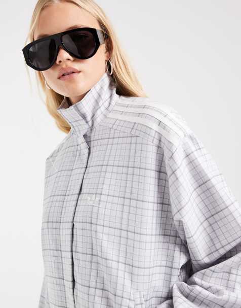 adidas Originals - chaqueta de chándal a cuadros gris - view 1