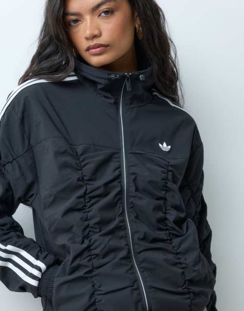 Adidas Originals chaqueta deportiva fruncida negra - view 1