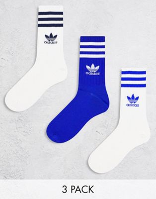 adidas Originals mid cut socks in colbalt blue/white - ASOS Price Checker