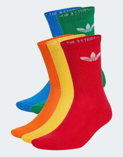 adidas Originals chaussettes montantes Trefoil, lot de 10 paires, bleu / vert / better scarlet - view 1