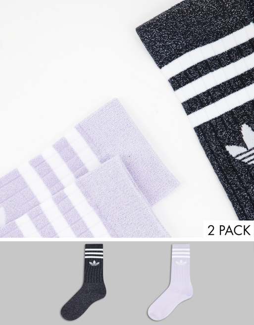 adidas Originals - Chaussettes pailletées - Noir et violet