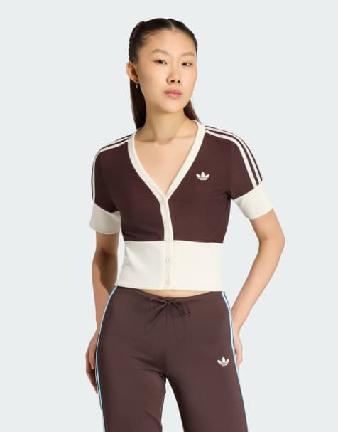 adidas Originals - Chemise boutonnée à col V - Café aurore - view 1