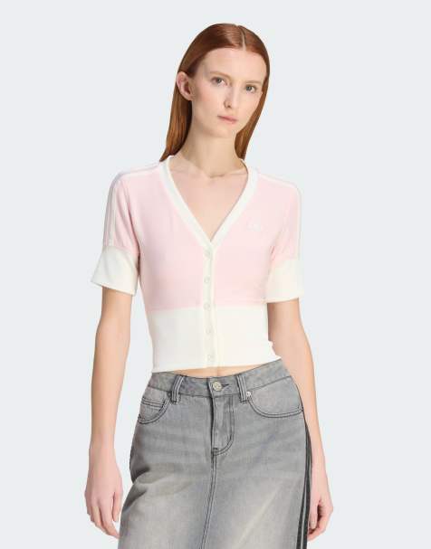 adidas Originals - Chemise col en V à boutons - Rose sable - view 1