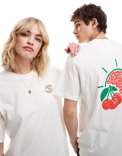 ★★海外限定 & 国内即発送★★adidas Originals CHERRY T-SHIRT adidas Originals cherry back print t-shirt in off white | ASOS
