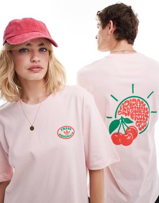 ★★海外限定 & 国内即発送★★adidas Originals CHERRY T-SHIRT adidas Originals cherry back print t-shirt in sandy pink | ASOS