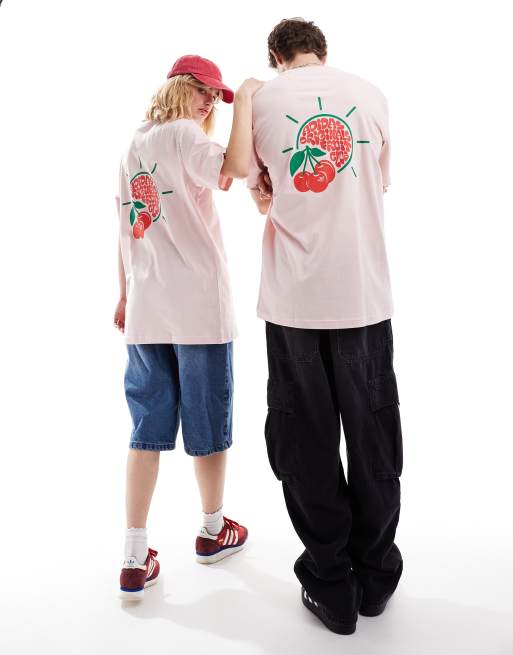 ★★海外限定 & 国内即発送★★adidas Originals CHERRY T-SHIRT adidas Originals cherry back print t-shirt in sandy pink | ASOS