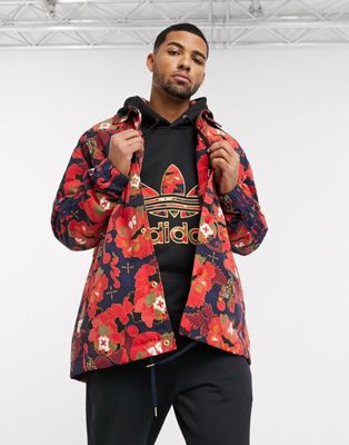 Kritisk Sovereign nationalsang adidas Originals chinese new year coach jacket with all over print and gold  trefoil | ASOS