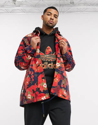 adidas Originals chinese new year coach jacket with all over print and