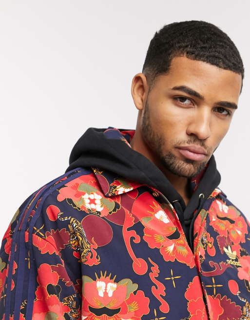 adidas Originals chinese new year coach jacket with all over print