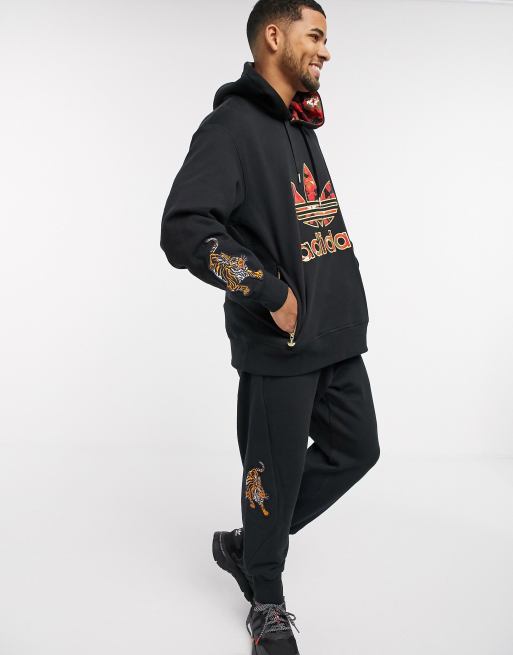 adidas Originals chinese new year hoodie with gold trefoil logo