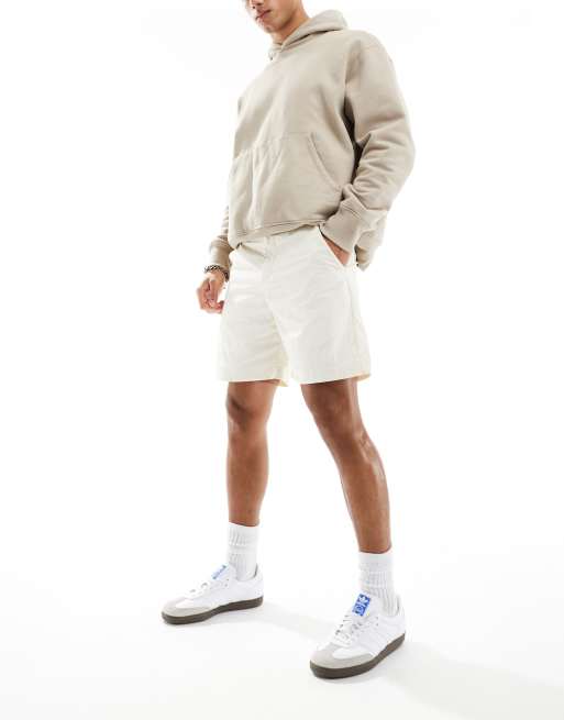 adidas Originals - Chinoshort van geweven stof in gebroken wit