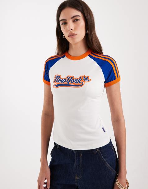 adidas Originals - City - Hvid T-shirt med 'New York'-print - view 1