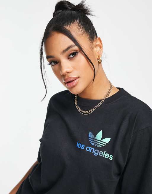 adidas Originals City Trefoil Los Angeles T-shirt in white with back print