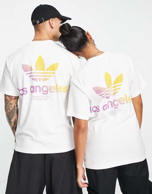 adidas Originals City Trefoil Los Angeles T-shirt in white with back print