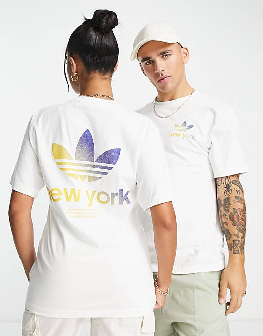 barbecue Onderscheid mineraal adidas Originals City Trefoil New York t-shirt in white with back print |  ASOS