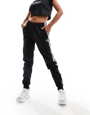 adidas Originals classic 3 stripe sweatpants in black