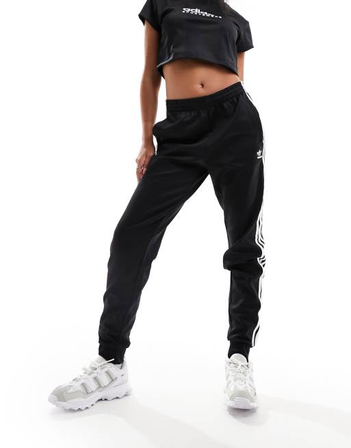 adidas Originals Women's Black Classic Slim Fit 3-Stripe SST Track Pants XS  S