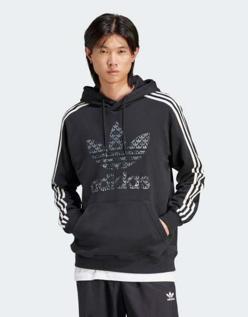 Adidas men's trefoil logo shop graphic pouch pocket pullover hoodie