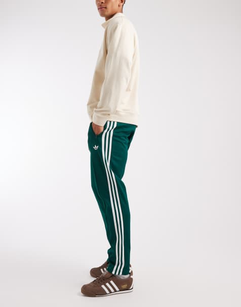 adidas Originals Classic track pants in green and white
