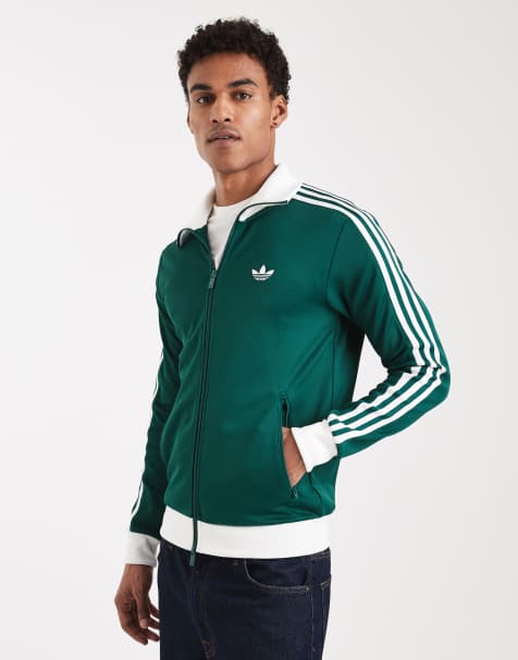 adidas Originals Classic track top in collegiate green / white - view 1