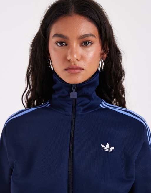 adidas Originals classic track top in navy and blue | ASOS