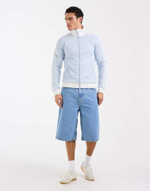 adidas Originals – Classic – Trainingsoberteil in Crystal Sky / Weiß, 2 von 5
