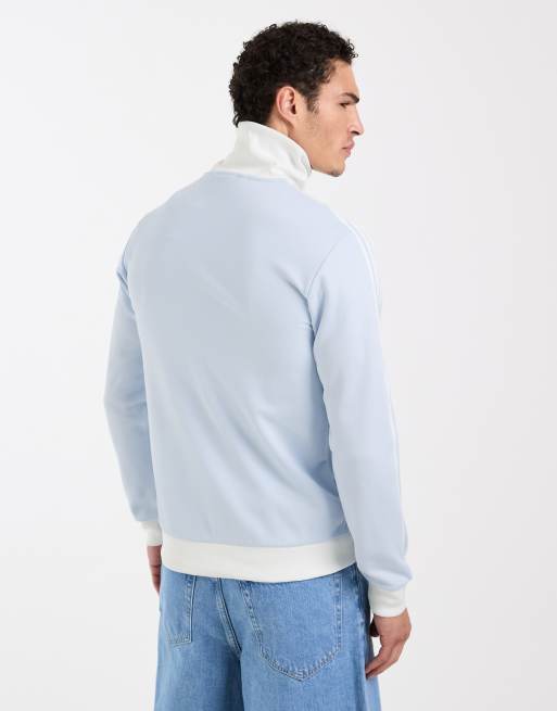 adidas Originals – Classic – Trainingsoberteil in Crystal Sky / Weiß, 3 von 5