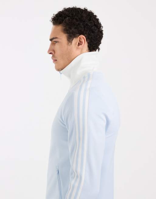 adidas Originals – Classic – Trainingsoberteil in Crystal Sky / Weiß, 4 von 5