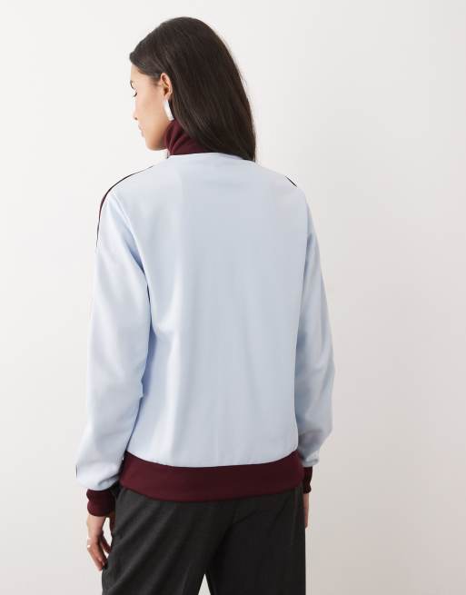 adidas Originals – Classic – Trainingsoberteil in Hellblau und Burgunderrot, 4 von 4