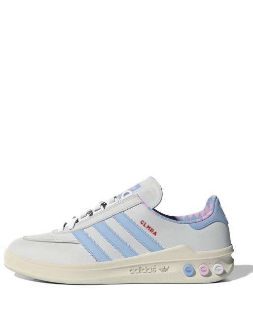 adidas Originals CLMBA trainers in white and blue