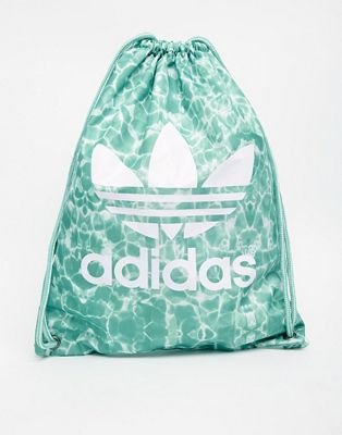 teal adidas drawstring bag