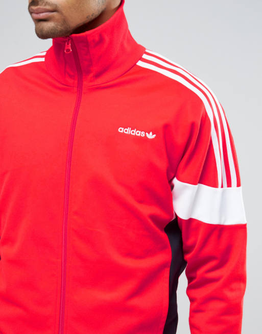 Adidas originals cheap track jacket red