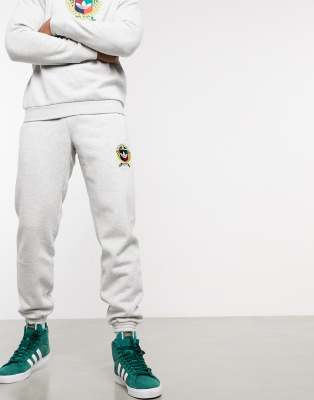 grey adidas fleece joggers