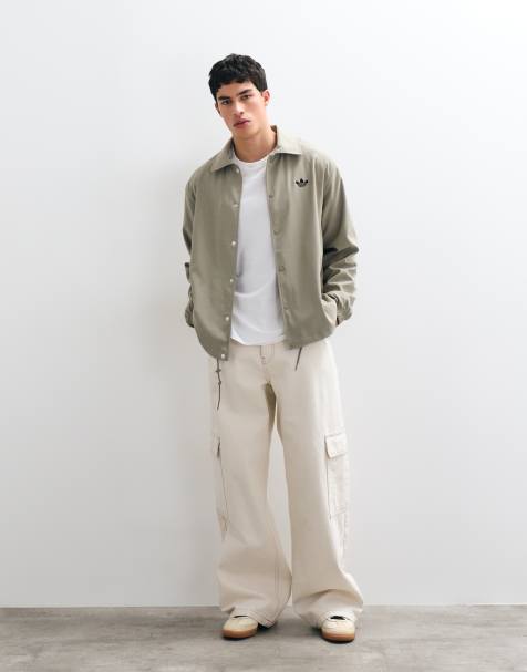 adidas Originals coach jacket in dark beige - view 1