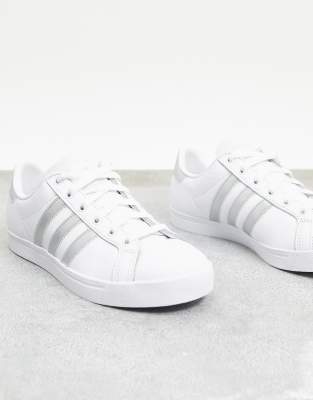 adidas coast star white silver