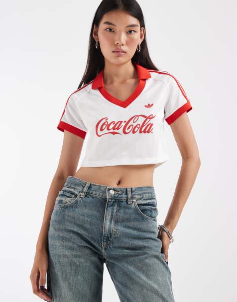 adidas Originals Coca-Cola three stripe cropped jersey - view 1