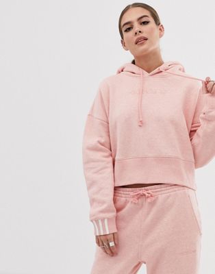 adidas cropped hoodie pink